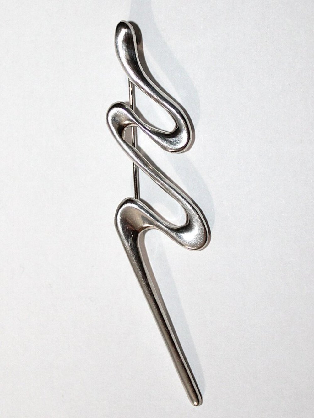 Sterling Silver Abstract Squiggle Brooch